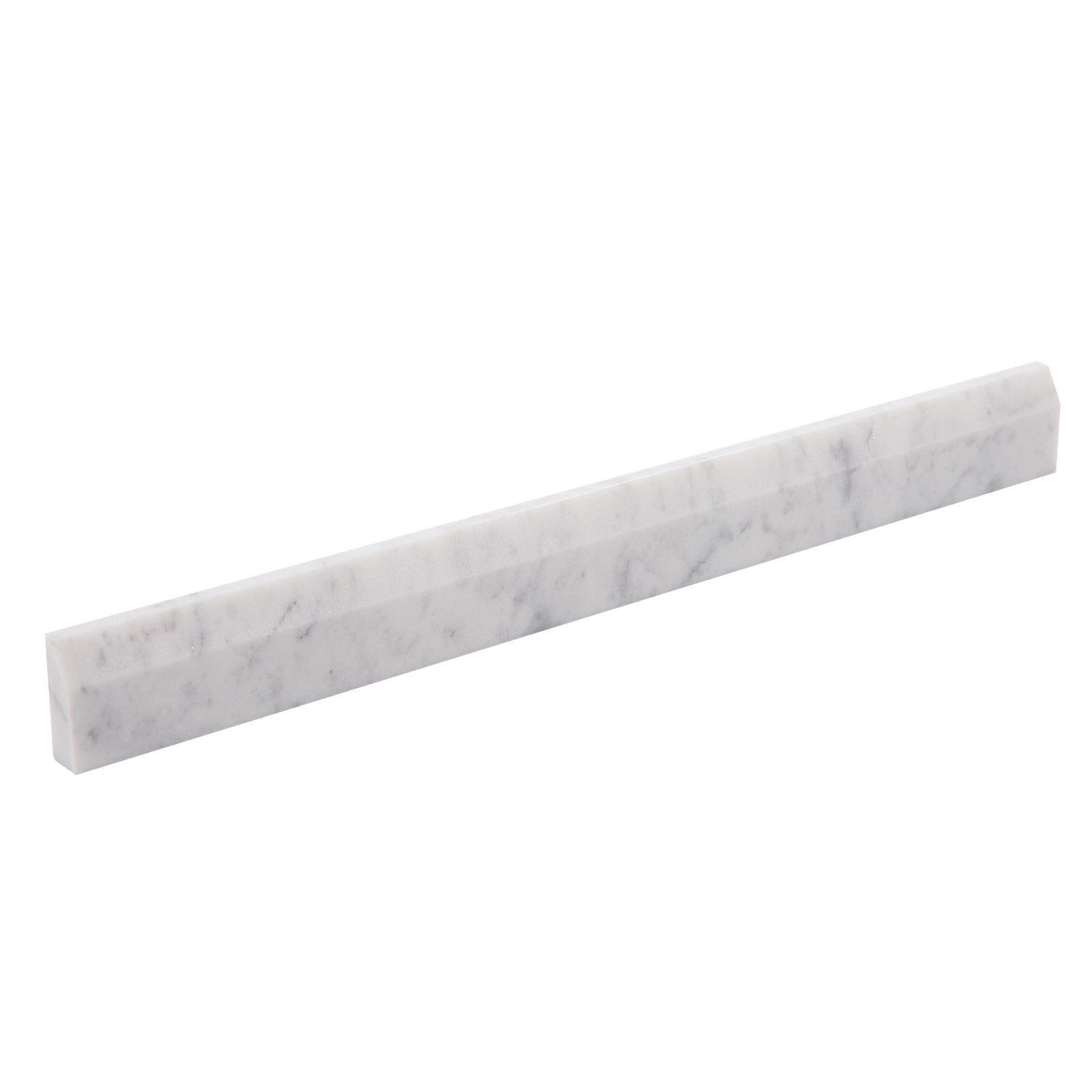 Carrara Marble Pencil Trim Molding, 3/8 x 12 inch polished(10-Pack)